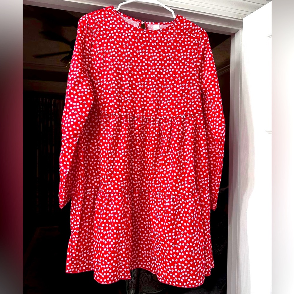 Red floral dress